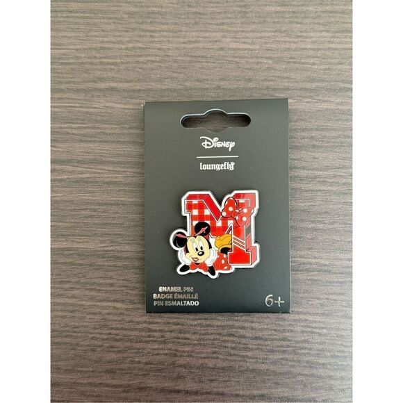 Loungefly Disney Minnie Mouse Varsity Letter Enamel Pin - Picture 1 of 2